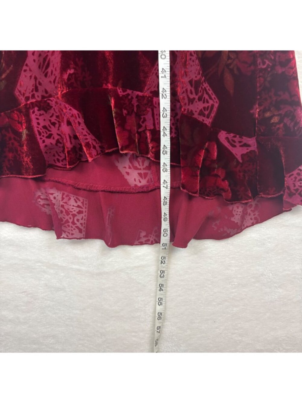 Jonathan Martin Studio 12 Velvet Sleeveless Burgundy Floral Dress Whimsigoth Y2K - Picture 10 of 14
